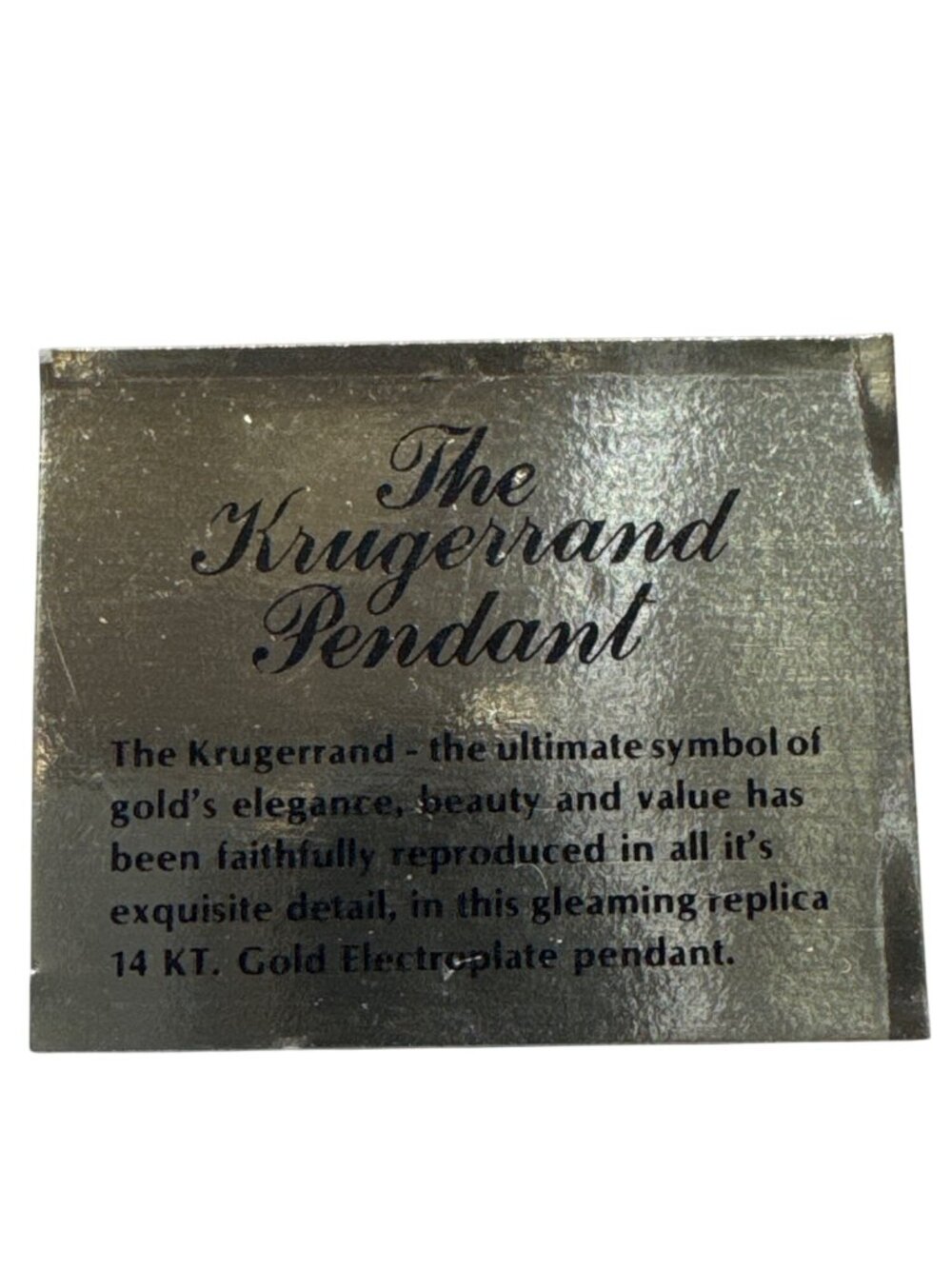 The Krugerrand Pendant 14kt Gold Electroplate Chain Necklace Boxed Replica - Picture 3 of 3